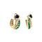 vintage Gold vintage ear studs with sapphire, emerald and diamond 14 kt