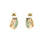 vintage Gold vintage ear studs with sapphire, emerald and diamond 14 kt