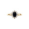 vintage Gold vintage entourage ring with sapphire and diamond 14 kt