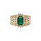 vintage Gold vintage ring with emerald and diamond 14 kt