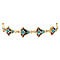 vintage Golden vintage bracelet with turquoise, blood coral and lapis lazuli 18 kt