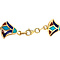vintage Gouden vintage armband met turkoois, bloedkoraal en lapis lazuli 18 kt