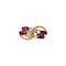 vintage Gold vintage signet ring with ruby and zirconia 18 kt
