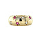 vintage Gold vintage ring with sapphire and ruby 14 kt