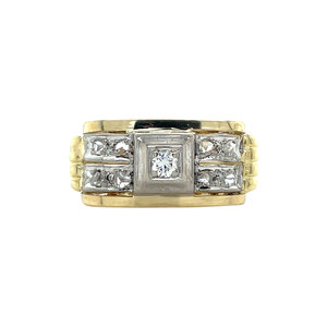 Gold ring with diamond 14 kt