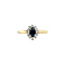 vintage Gold vintage entourage ring with sapphire and diamond 14 kt