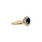 vintage Gold vintage entourage ring with sapphire and diamond 14 kt