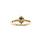 vintage Gold vintage entourage ring with sapphire and diamond 14 kt