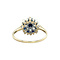 vintage Gouden vintage entourage ring met saffier en zirkonia 14 kt