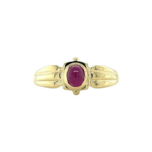 Gold ring with ruby 14 kt