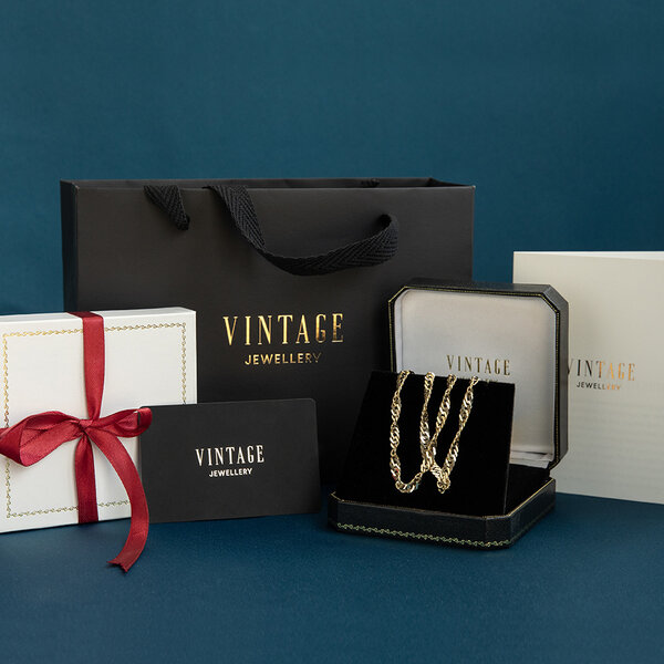 vintage Gouden vintage singapore collier 14 kt