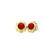 vintage Gold vintage stud earrings with blood coral 14 kt
