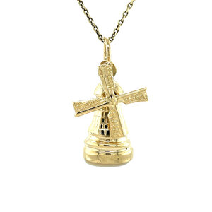 Gold mill pendant with mother-of-pearl 14 kt