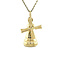 vintage Gouden vintage molen hanger met parelmoer 14 kt