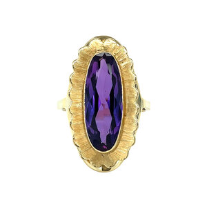 Gouden ring met saffier 14 kt