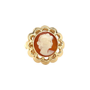 Gold ring with cameo 14 kt