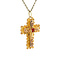 vintage Gouden vintage kruis hanger met kleursteen 14 kt