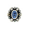 vintage Gold vintage ring with sapphire and rose diamond 14 kt/925