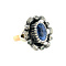 vintage Gold vintage ring with sapphire and rose diamond 14 kt/925