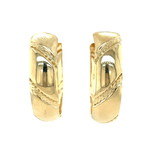 vintage Gouden vintage fantasie oorringen 14 kt