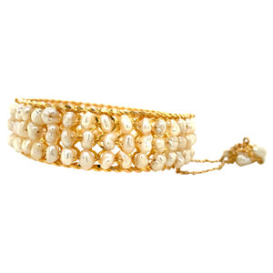 Gouden bangle met parel 20 kt