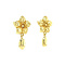 vintage Golden vintage flower stud earrings 18 kt