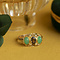 vintage Vintage trigolie ring met rookkwarts en chrysopraas 10 kt
