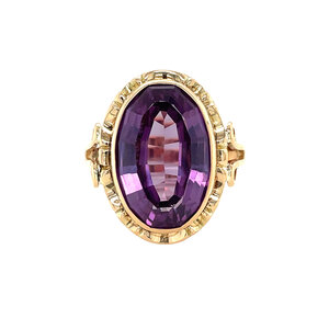 Gold ring with sapphire 14 kt