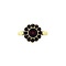 vintage Gold vintage entourage ring with glass garnet 14 kt