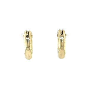 Gold smooth hoop earrings 14 kt