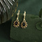 vintage Gold vintage entourage earrings with garnet 14 kt