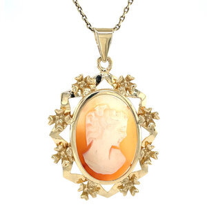 Gold pendant with cameo 14 kt