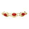 vintage Golden vintage booties bracelet with blood coral 14 kt