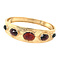 vintage Gouden vintage bangle met granaat 14 kt