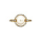 vintage Gold vintage entourage ring with pearl and zirconia 14 kt