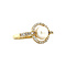 vintage Gold vintage entourage ring with pearl and zirconia 14 kt