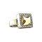 vintage Witgouden vintage entourage ring met citrien en diamant 18 kt