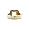 vintage White gold vintage entourage ring with citrine and diamond 18 kt