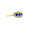 vintage Golden vintage entourage ring with sapphire and diamond 18 kt