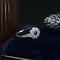 vintage Vintage entourage ring with sapphire and diamond 9 kt