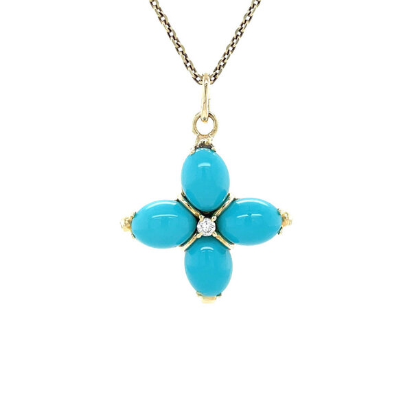 vintage Vintage hanger met kleursteen en zirkonia 12 kt