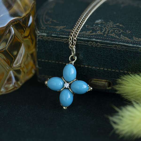 vintage Vintage hanger met kleursteen en zirkonia 12 kt