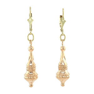 Bicolour gouden oorhangers 14 kt