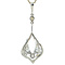 vintage Witgouden vintage hanger met diamant 14 kt