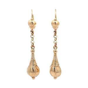 Gouden fantasie oorhangers 14 kt