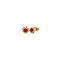 vintage Golden vintage stud earrings with blood coral 14 kt