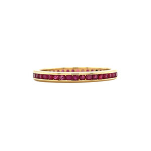 Gold ring with ruby 18 kt