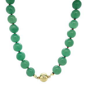 Aventurijn collier met gouden sluiting 14 kt