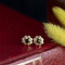 vintage Gold vintage stud earrings with garnet 14 kt