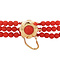vintage Vintage blood coral bracelet with gold clasp 14 kt